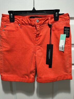 BWT Liverpool CoralBright Roll-Cuff Braiden Denim Walking Shorts